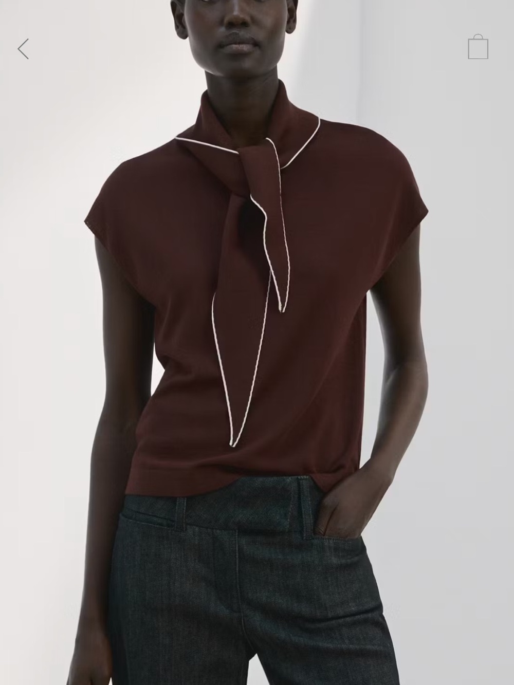 NWT Mango Knit Top with Handkerchief Detail
